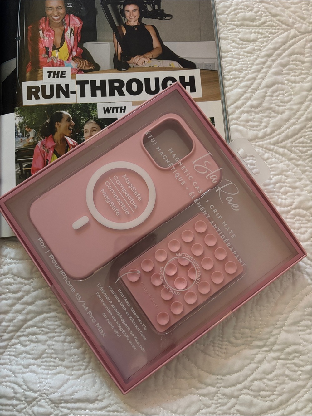 Pink Phone Case with Magnetic Ring & Grip - (Pink)